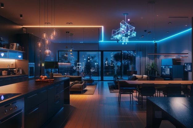 Tech Haven Inside a Smart Home with Connected Devices