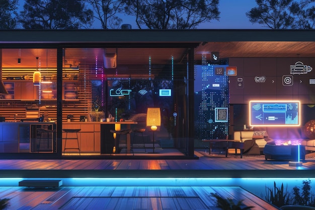 Tech Haven Inside a Smart Home with Connected Devices