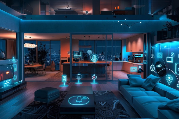 Tech Haven Inside a Smart Home with Connected Devices