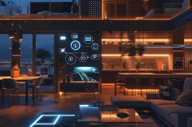 Tech Haven Inside a Smart Home with Connected Devices