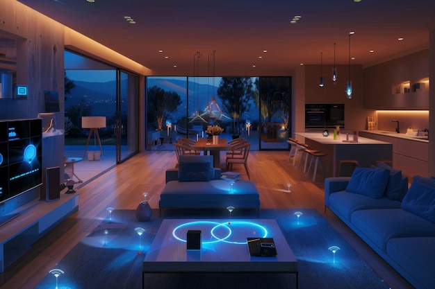 Tech Haven Inside a Smart Home with Connected Devices