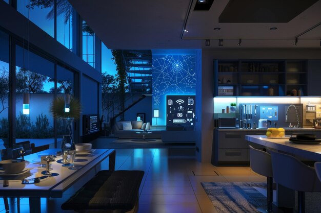 Tech Haven Inside a Smart Home with Connected Devices