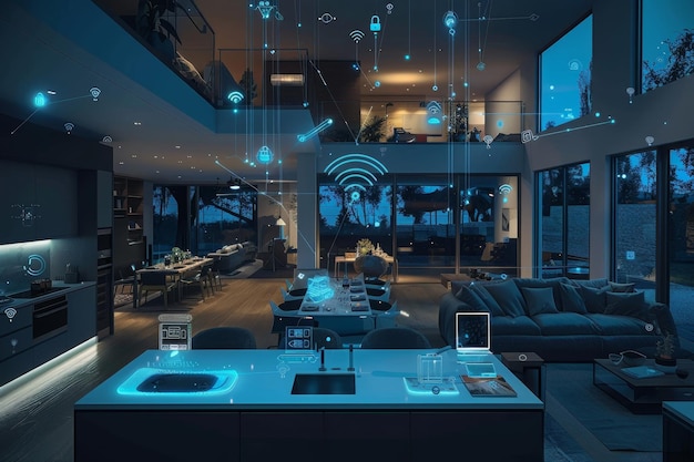 Tech Haven Inside a Smart Home with Connected Devices