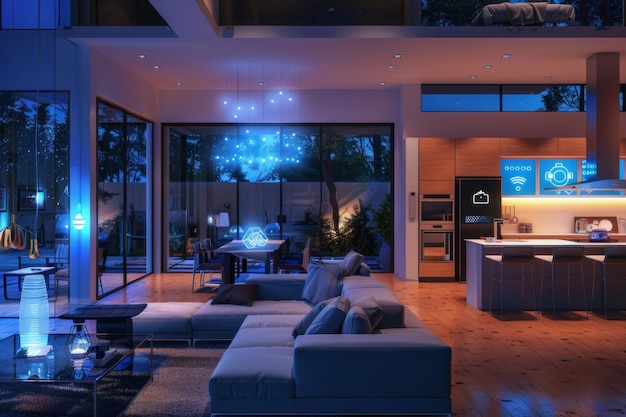 Tech Haven Inside a Smart Home with Connected Devices