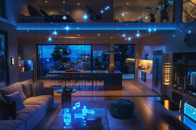 Tech Haven Inside a Smart Home with Connected Devices