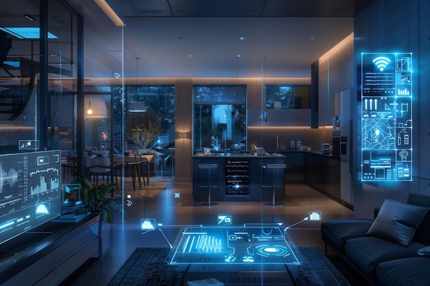 Tech Haven Inside a Smart Home with Connected Devices