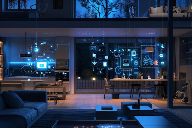 Tech Haven Inside a Smart Home with Connected Devices