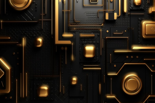 tech style with gold and black colors