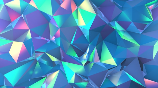 Tech tech triangle crystal background. 3d illustration, 3d rendering.