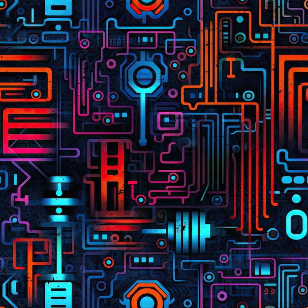 techcyberpunk wall Pattern