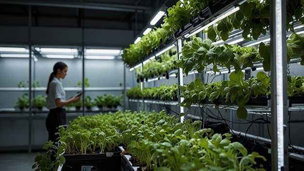 Photo techenhanced urban agriculture with hydroponics