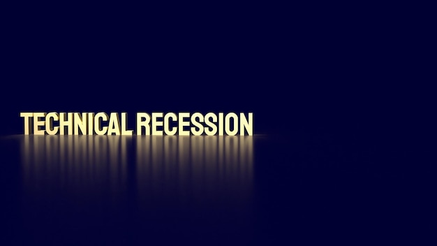 The Technical Recession gold text for Business concept 3d rendering