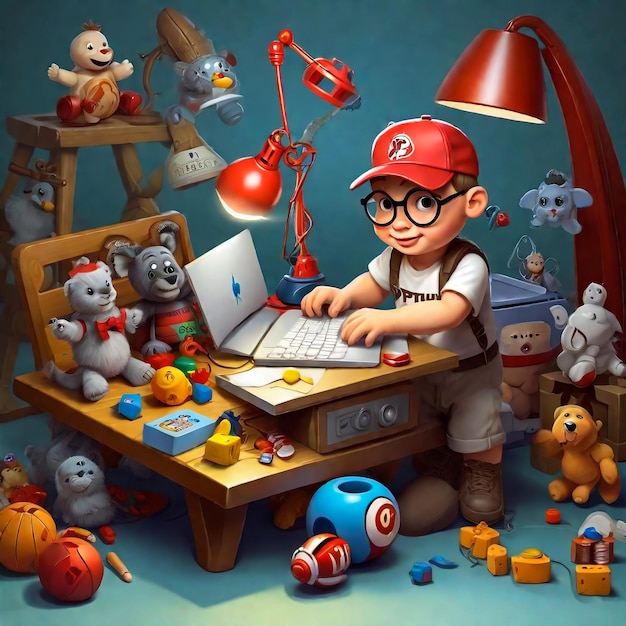 Technical work on the site toys illustration