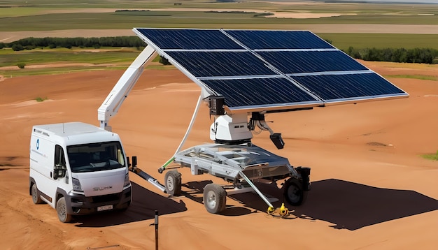 A technician installing a stateoftheart solar tracking system AI Generativ