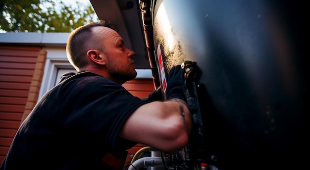 Technician Plumber Repairing Water with Wrench