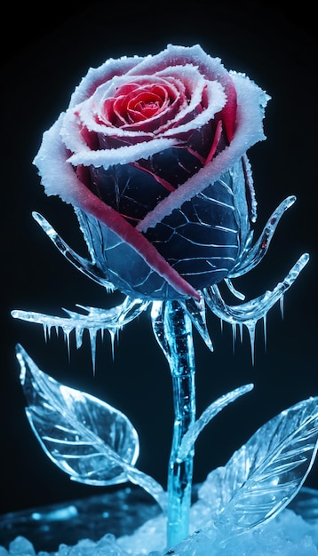 TechnoFloral Odyssey Cyberpunk Roses Frozen in Time