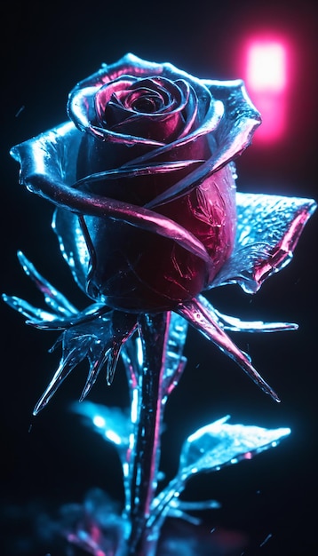 TechnoFloral Odyssey Cyberpunk Roses Frozen in Time