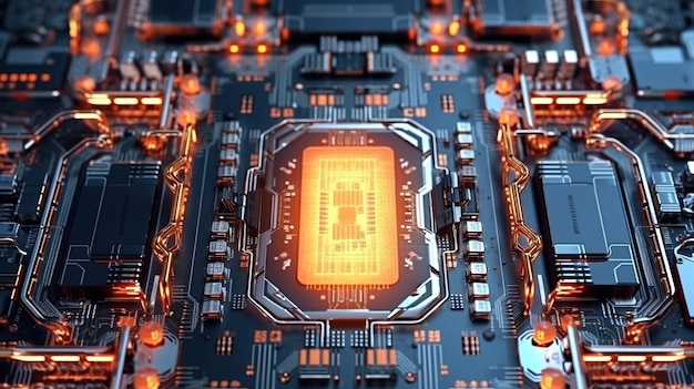 Technological background of the abstract computer motherboard