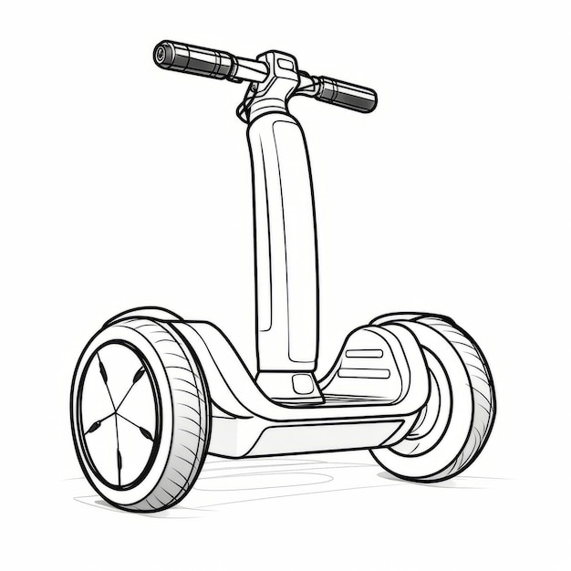 Technological Design Interactive Segway Scooter Sketch With Clean Lines