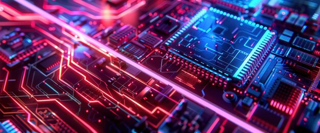 Technology Abstract Ai Processing Circuits Technology Abstract Background