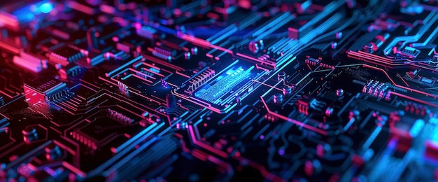 Technology Abstract Virtual Processing Circuits Technology Abstract Background