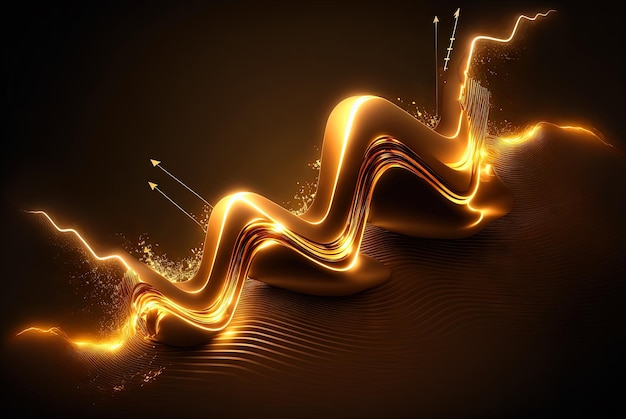 Technology abstract with shiny data wave flow Science concept with glowing wires connected on futuristic background Generated AI