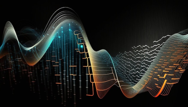 Technology background Data flow concept. business analysis. smooth weave technology background