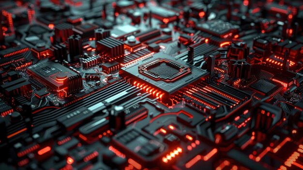 Technology circuit digital board electronic integrated advanced cybernetic Background wallpaper AI generated image