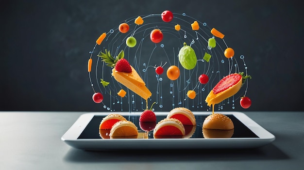 Photo technology creative food and dynamic stock photo