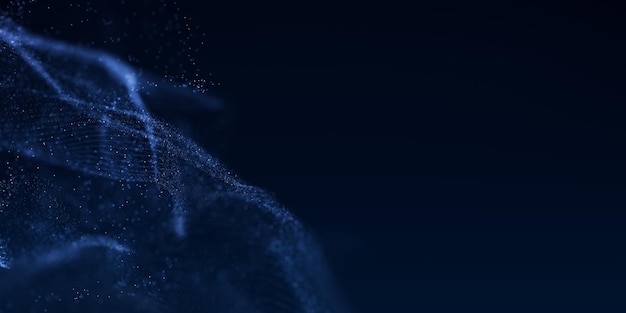 Technology digital blue wave background