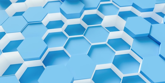 technology hexagon pattern background - 3d rendering - Illustration