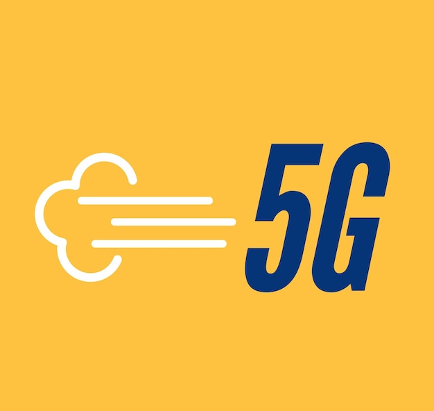 Technology icon network sign 5G Illustration 5g internet symbol in flat line minimalism style