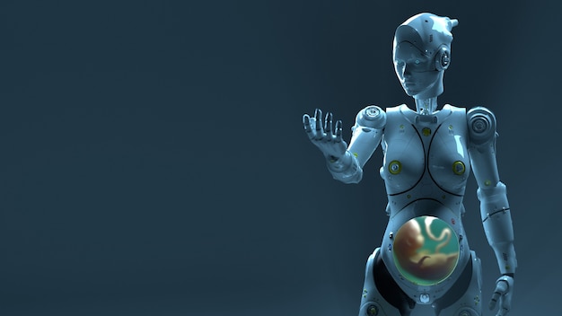 Technology robot sai fi robots 3d render