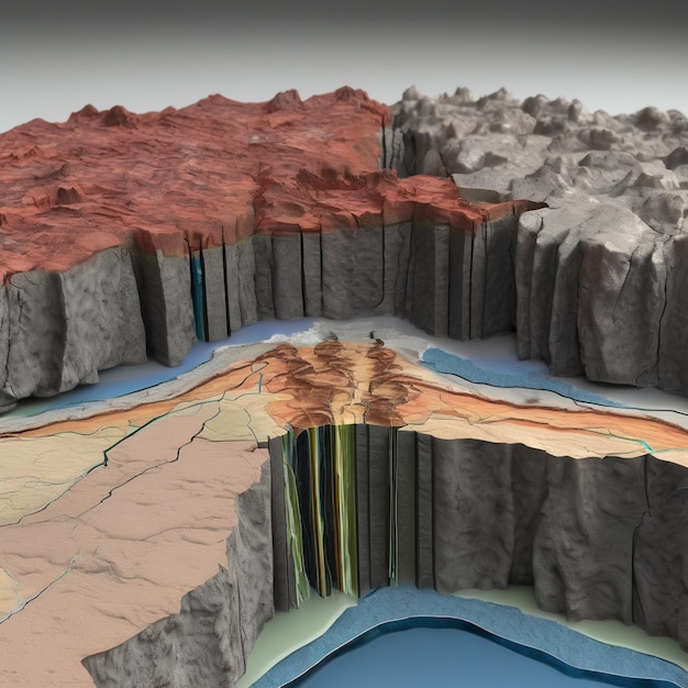 Photo tectonic titans clash a geological crosssection