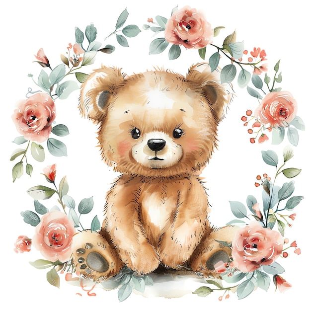 teddy bear in pajamas illustration for kids