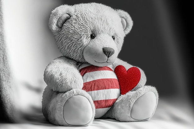 teddy bear in red and white