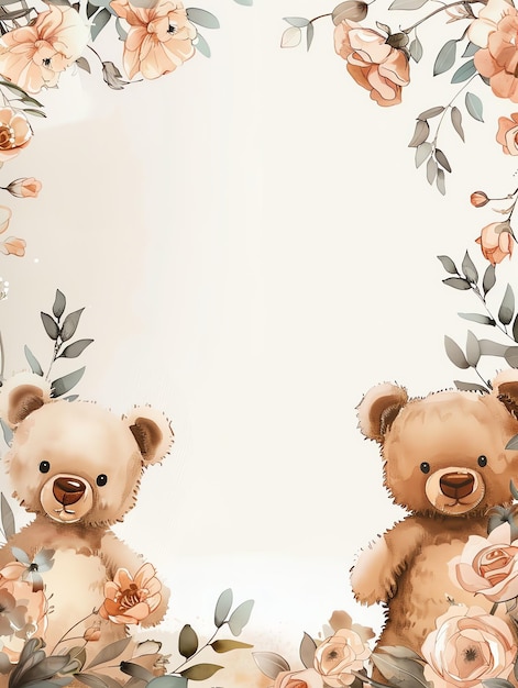 teddy bear theme illustration