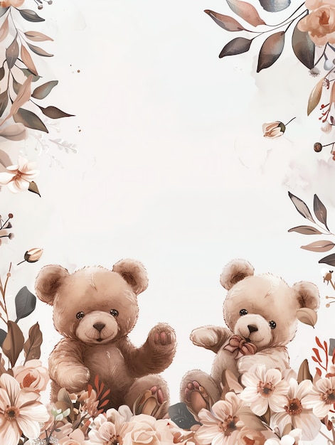 Photo teddy bear theme illustration