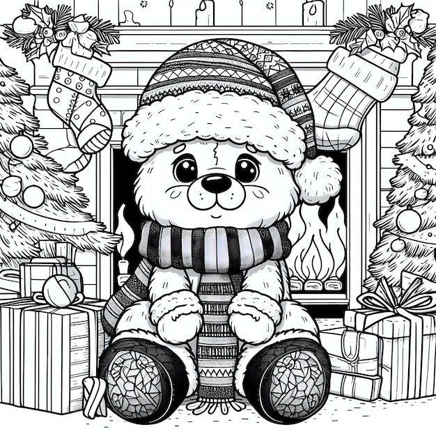 Photo a teddy bear wearing a sweater with a sweater on it that says quot christmas quot