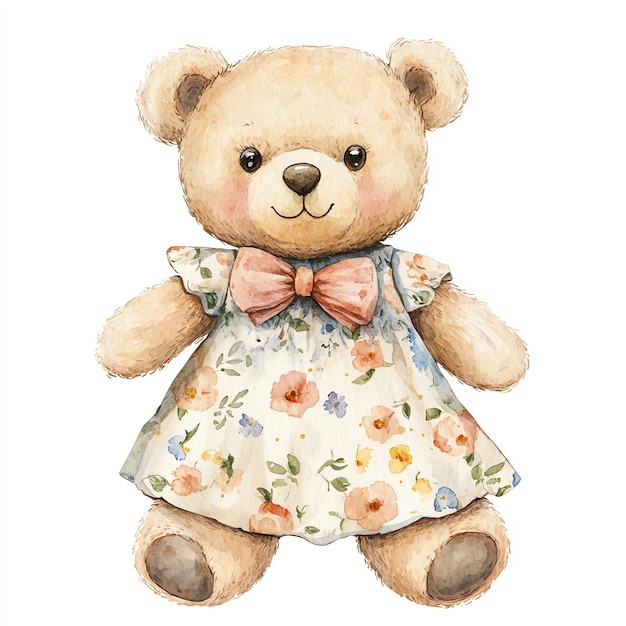 teddy bear with floral dress