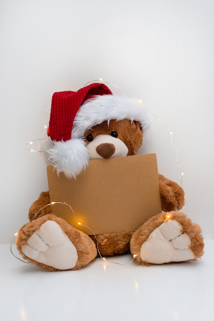 Teddy bear with greeting card presents 