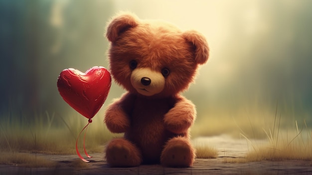 Teddy bear with a heart