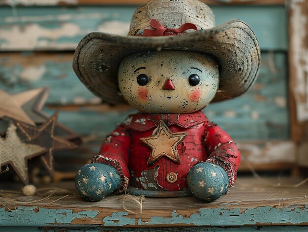 Photo a teddy bear with a red shirt and a star on it