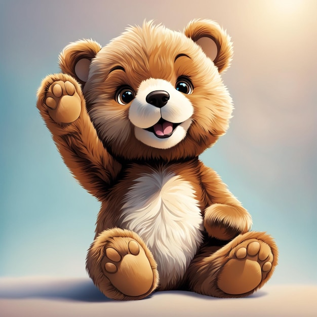 a teddy bear with a white chest and brown fur