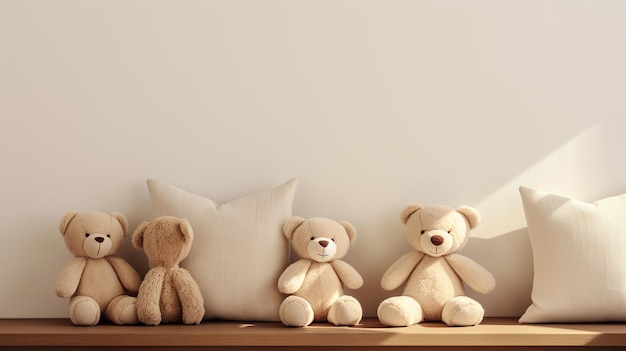 Teddy bears and pillows interior design