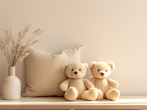 Teddy bears and pillows interior design