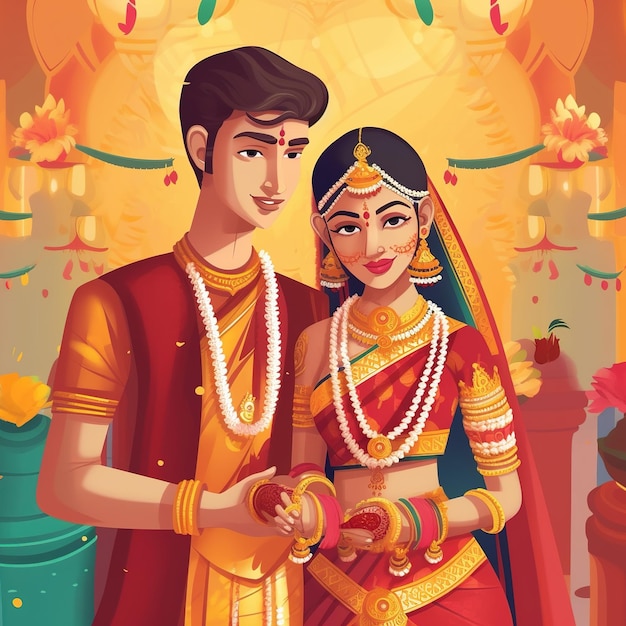 Teej festival illustration