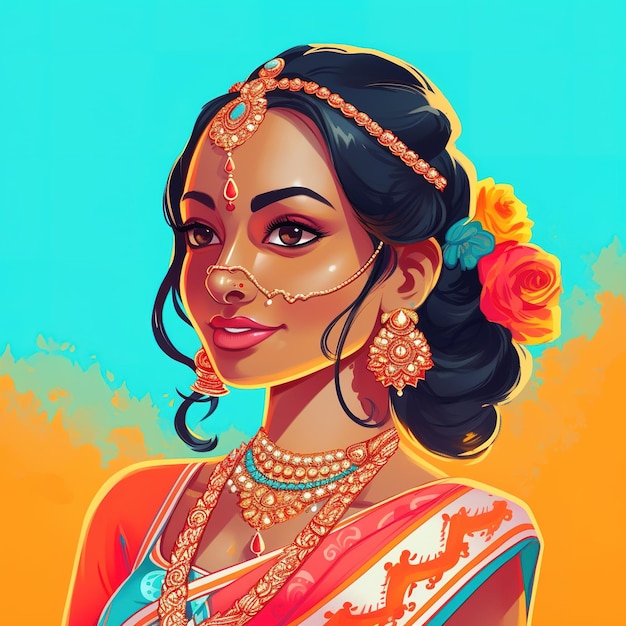 Teej festival illustration