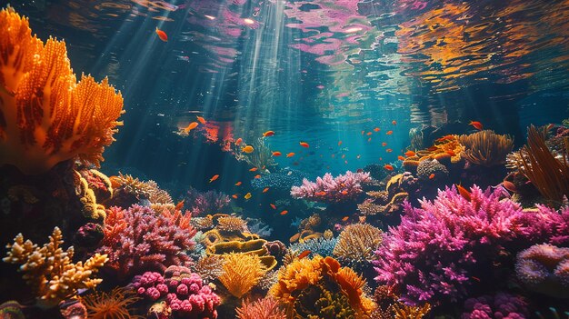 Teeming Coral Reef Vibrant Colors Clear Waters