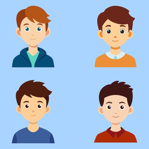 Photo teen boy avatar vector icon illustration